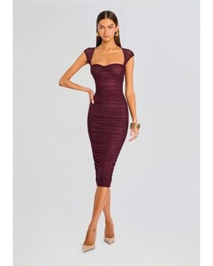 SER.O.YA Kylie Mesh Midi Dress - Red