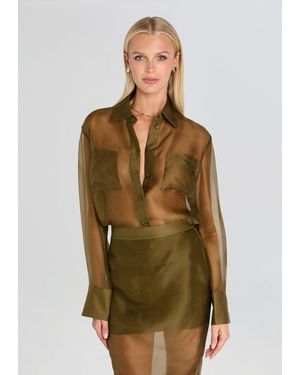SER.O.YA Estella Silk Top - Green