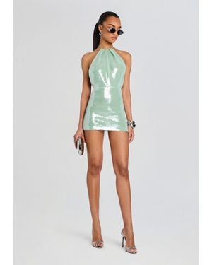 retroféte Tulip Sequin Dress - White