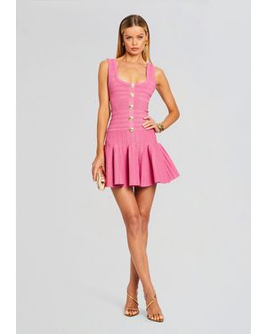 retroféte Brooke Metallic Bandage Knit Dress - Red