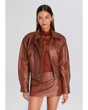 retroféte Lykke Leather Jacket - Brown