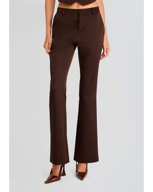 SER.O.YA Elvira Heavy Satin Slim Flare Trouser - Brown