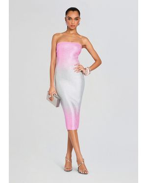 retroféte Laina Embellished Knit Dress - White