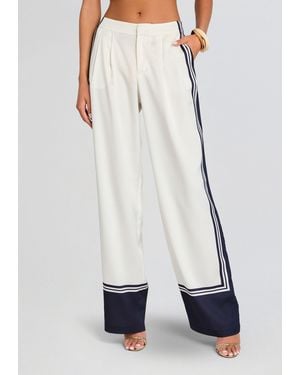 SER.O.YA Marlowe Satin Pant - White