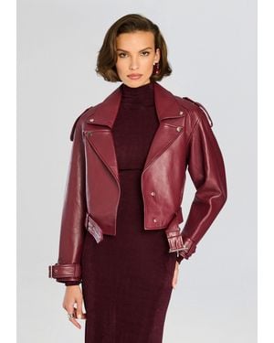 retroféte Einsley Leather Jacket - Red