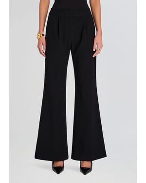 Sans Faff Pin Tuck Palazzo Pant - Black