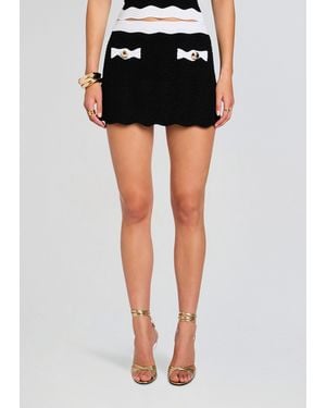 retroféte Katanna Metallic Knit Skirt - Black