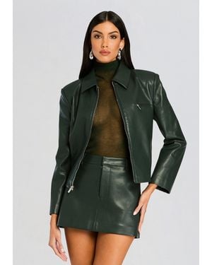 SER.O.YA Asha Faux Leather Jacket - Green