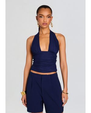 SER.O.YA Bimini Mesh Halter Top - Blue