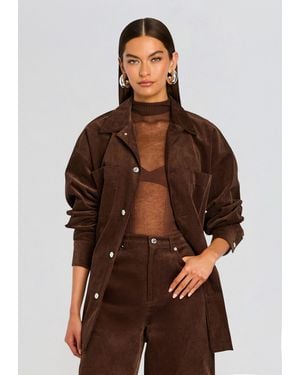 SER.O.YA April Corduroy Shacket - Brown