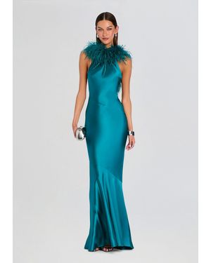 retroféte Brisbane Feather Dress - Blue