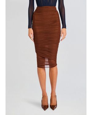 SER.O.YA Thessa Ruched Skirt - Red