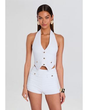 retroféte Tinsley Metallic Bandage Knit Vest - White