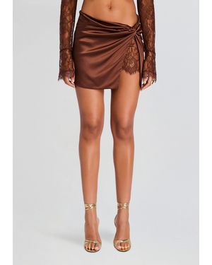 retroféte Reeve Silk Skirt - Brown