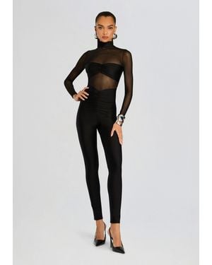 SER.O.YA Brietta Bandeau Mesh Catsuit - Black