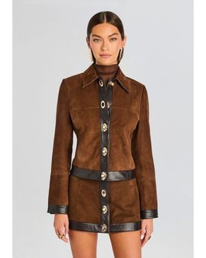 retroféte Nanna Suede Leather Jacket - Brown