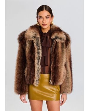 retroféte Segrid Faux Fur Bomber - Brown