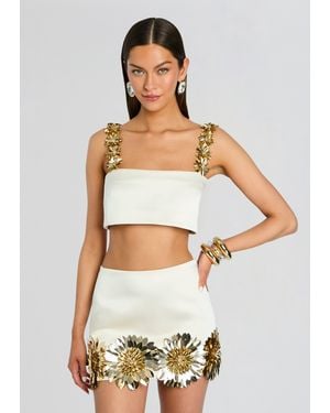 retroféte Sinead Embellished Top - White
