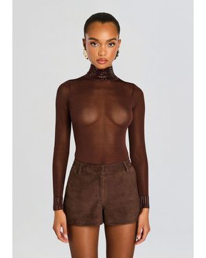 retroféte Orly Embellished Top - Brown