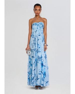 Rococo Sand Milo Strapless Flared Dress - Blue