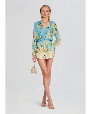 Hemant & Nandita Ajia Romper With Tie Belt - Green