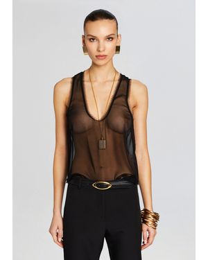 retroféte Shye Silk Top - Black
