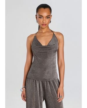 SER.O.YA Esmerelda Metallic Knit Top - Gray