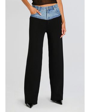 SER.O.YA Chani Knit Denim Pant - Black