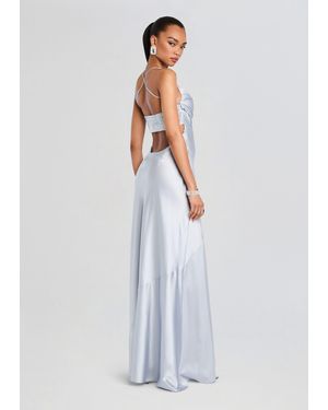 retroféte Emery Embellished Silk Dress - White