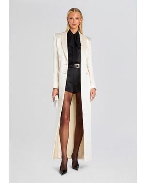 Sans Faff Satin Amberly Blazer Evening Dress - White
