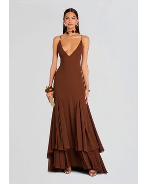 retrofete louisa chiffon dress Retrofete Louisa Chiffon Dress in Orange