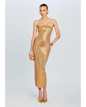 retroféte Boa Embellished Knit Dress - White