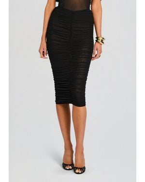 SER.O.YA Auralee Mesh Midi Skirt - Black