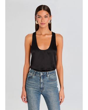 retroféte Dori Silk Top - Black
