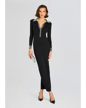 retroféte Shareen Embellished Knit Dress - Black