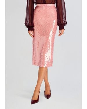 retroféte Tanith Sequin Skirt - Red