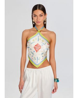 retroféte Jamie Silk Top - White