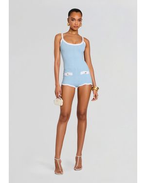 retroféte Jacquette Rib Knit Romper - White