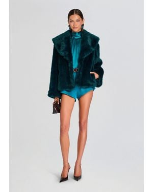 retroféte Olsen Faux Fur Jacket - Blue