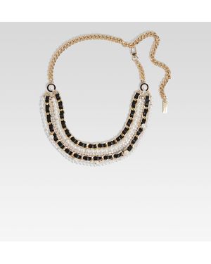 retroféte Sonya Pearl Chain Belt - White