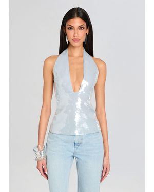retroféte Joy Sequin Top - White