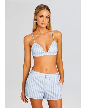 SER.O.YA Vintage Striped Cotton Bralette - White