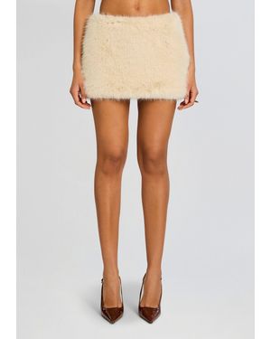 retroféte Minerva Faux Fur Skirt - Natural