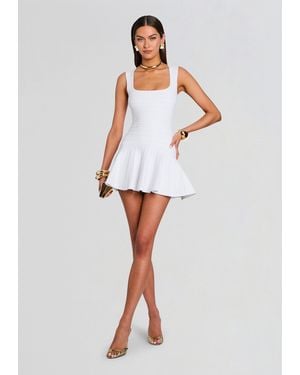 retroféte Caterina Bandage Knit Dress - White