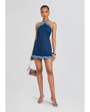 retroféte Tasia Denim Dress - Blue