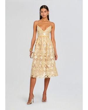 retroféte Eulalia Sequin Lace Dress - Natural