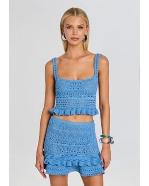 retroféte Damira Crochet Top - Blue