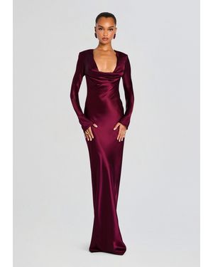 Sans Faff Anna Cowl Evening Dress - Red