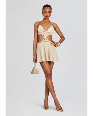 retroféte Aisola Crochet Dress - White