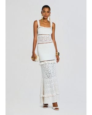 retroféte Winona Crochet Dress - White